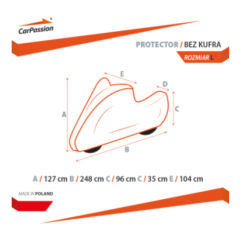 CarPassion pokrowiec ochronny na motocykl z kufrem „Protector” L
