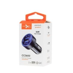Ładowarka samochodowa 2 x USB QC 3.0 - eXtremestyle® - 36 W - CC36UU