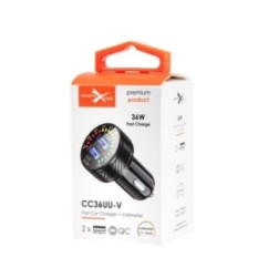 Ładowarka samochodowa 2 x USB QC 3.0 - eXtremestyle® - 36 W - CC36UU-V