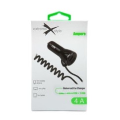 Ładowarka samochodowa micro USB + 2 x USB - eXtreme® Ampere - 4A - ACCM2U4B